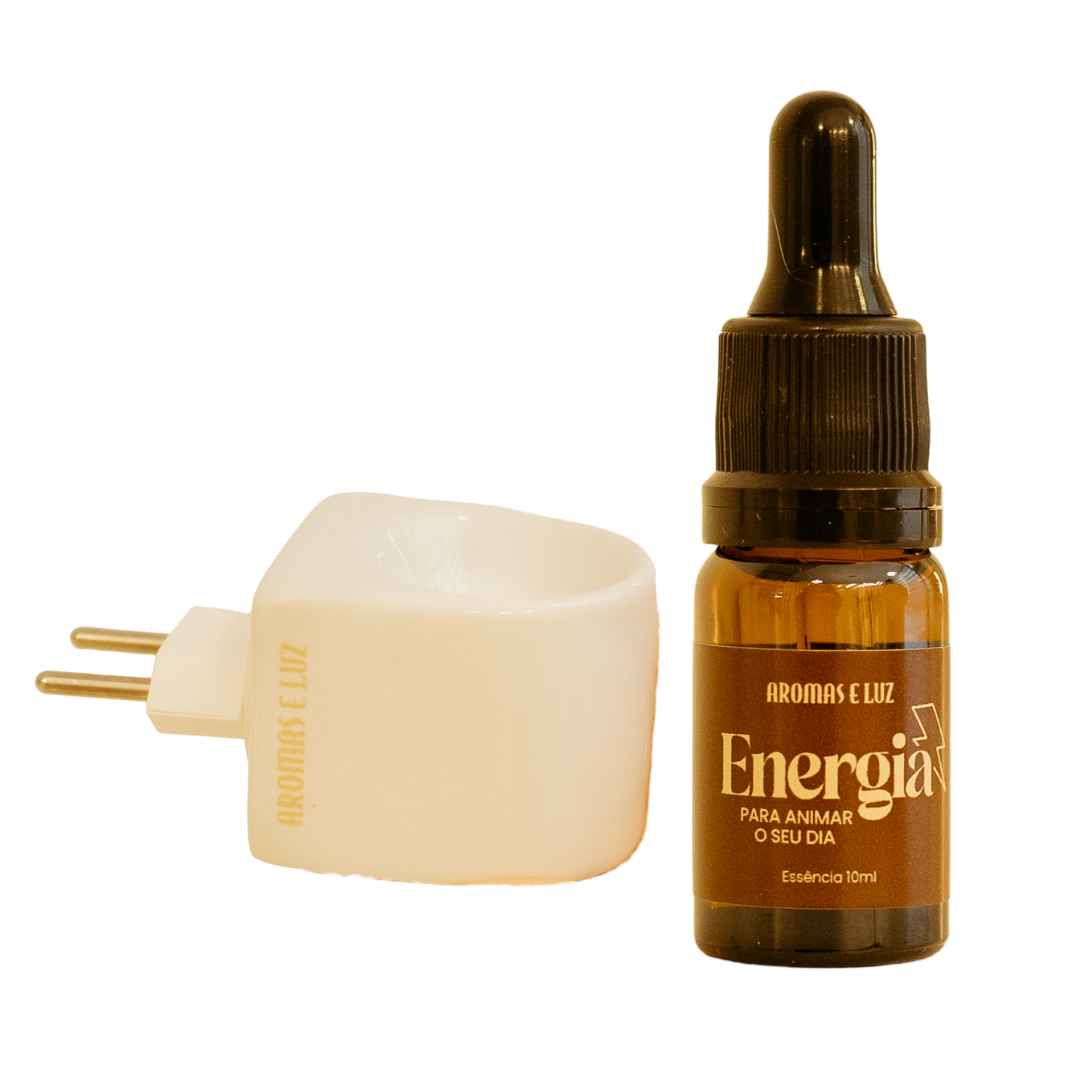 Kit Aromatizador Elétrico de porcelana + Essência Energia 10ml