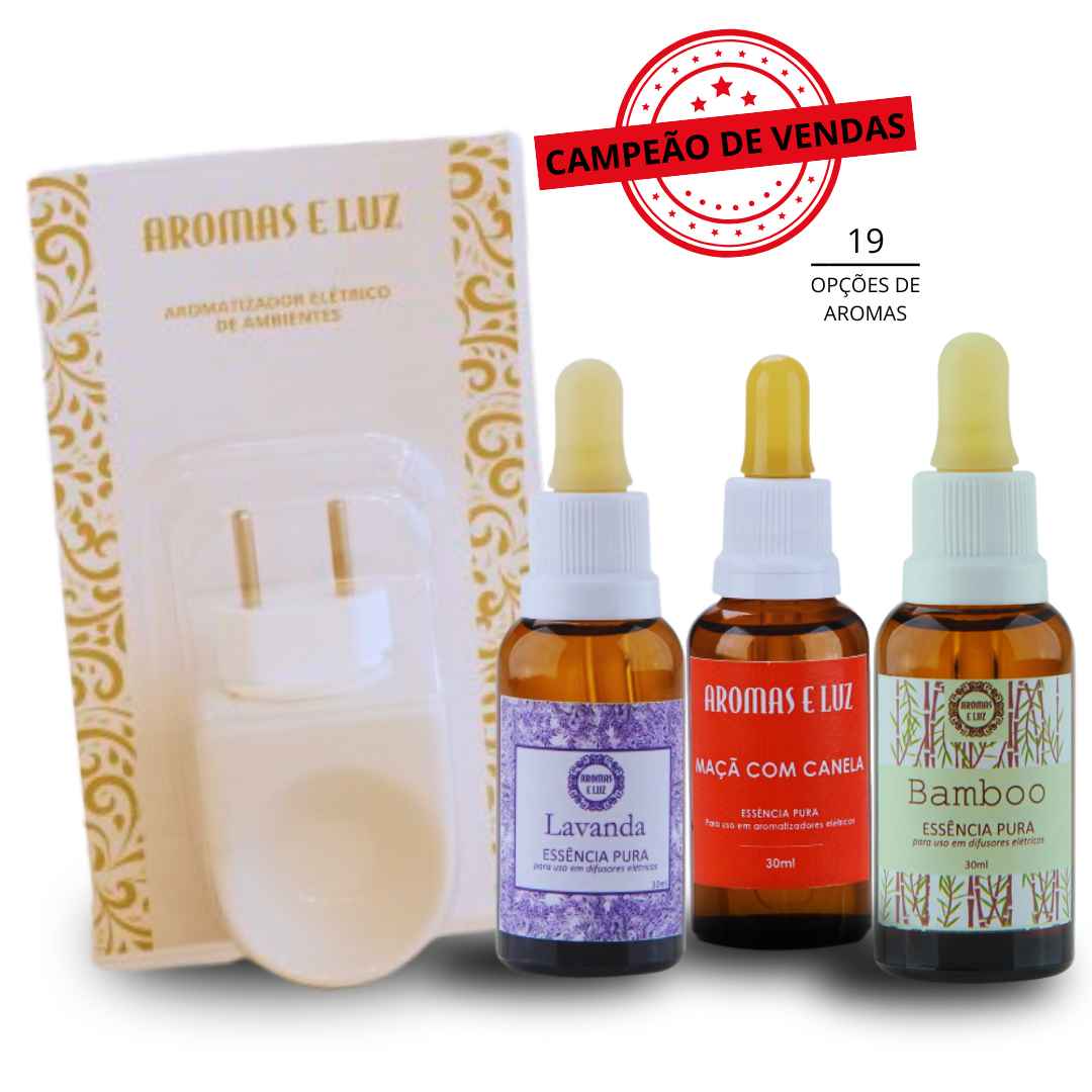 Monte seu Kit 3 Essências 30ml cada + Aromatizador Elétrico