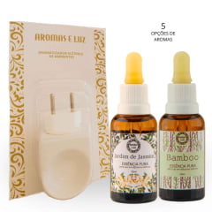 Monte um conjunto Aromatizador Elétrico mais 2 Essências Monte um conjunto Aromatizador Elétrico mais 2 Essências